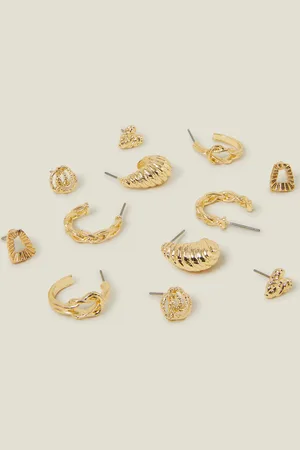 Accessorize 6-Pack Twist Stud and Hoop Earrings