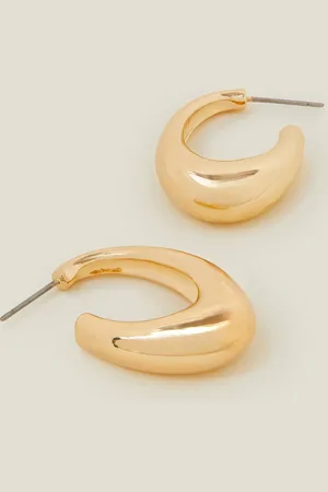 Accessorize Chunky Curve Drop Hoop, Women