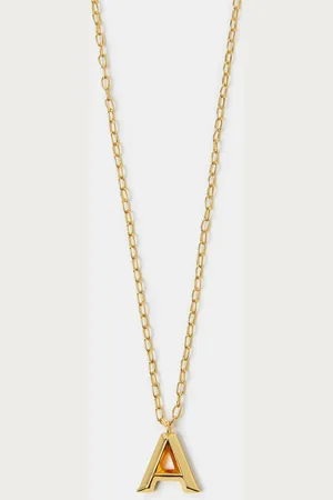 Accessorize 14ct -plated Long Initial Pendant Necklace , Size: C