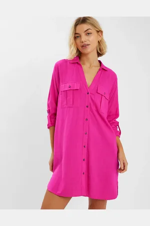 Accessorize Long Sleeve Beach Cover Up Shirt, Size: M, Women