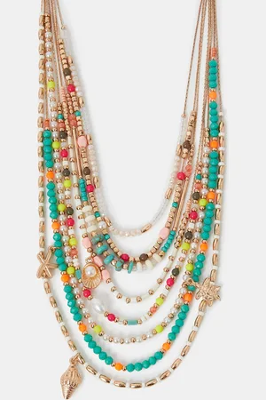 Accessorize Bead Charm Layered Necklace