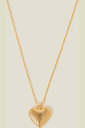 Accessorize 14ct -plated Ridge Heart Pendant Necklace