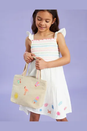 Accessorize Red Girls Embroidered Shopper Bag