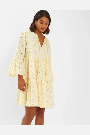 Accessorize Broderie Flute-sleeve Mini Dress , Size: S