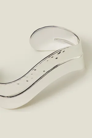 Accessorize Sterling Silver-plated Wave Cuff Bangle