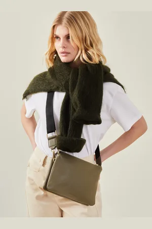 Accessorize Double Pouch Leather Cross-body Bag