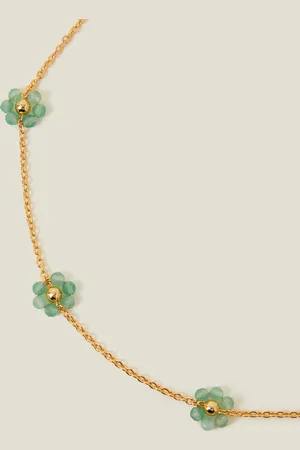 Accessorize 14ct -plated Beaded Flower Choker Necklace