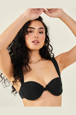 Accessorize Shimmer Moulded Cup Bikini Top, Size: 10, Women