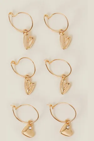 Accessorize 3-Pack Heart Hoop Earrings