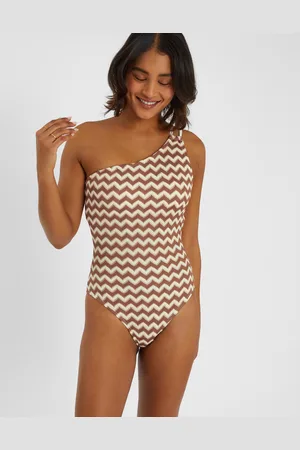 Accessorize Crochet One-shoulder Swimsuit , Size: 12