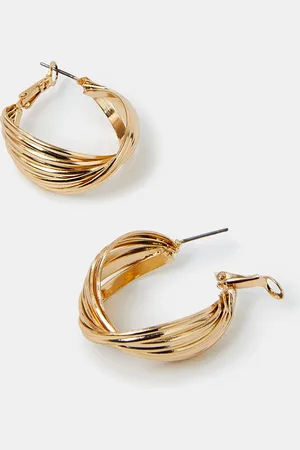 Accessorize Twisted Ridge Hoop Earrings