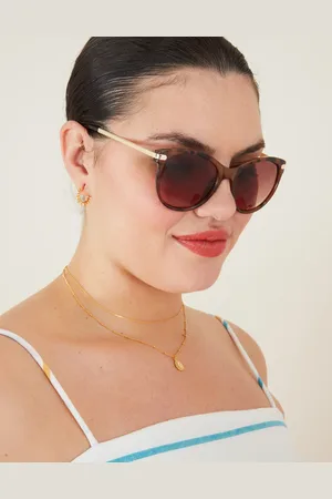 Accessorize Classic Tortoiseshell Metal Arm Sunglasses, Size: 21cm, Women