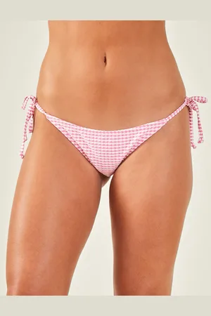 Accessorize Classic Seersucker Side Tie Bikini Bottoms, Size: 20, Women
