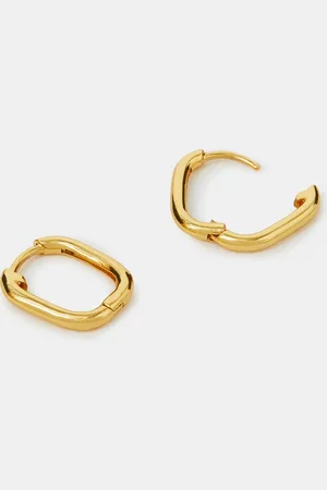 Accessorize 14ct -plated Rectangular Hoop Earrings, Women