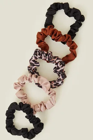 Accessorize 5-Pack Leopard Print Scrunchies, Size: 2cm, Women