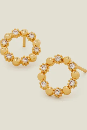 Accessorize 14ct -plated Flower Circle Stud Earrings
