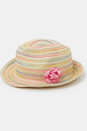 Accessorize Corsage Woven Trilby Hat , Size: 7-12 Yrs