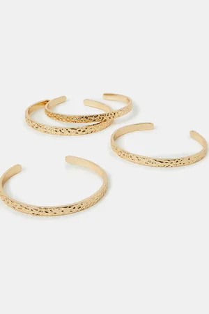 Accessorize 4-Pack Slim Hammered Cuff Bracelets