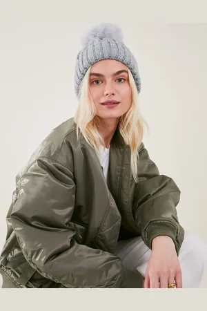 Accessorize Pom-pom Beanie Hat , Size: 7x21cm, Women