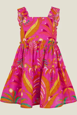 Accessorize Ornamental Leaf Print Dress , Size: 11-12 yrs