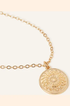 Accessorize Filigree Coin Necklace, Women