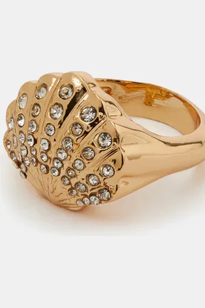 Accessorize Diamante Shell Ring Size: M
