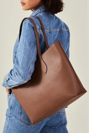 Accessorize Tan Laptop Tote Bag, Size: 29x37cm, Women