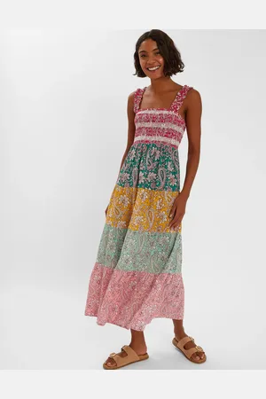 Accessorize Paisley Print Tiered Maxi Dress , Size: L