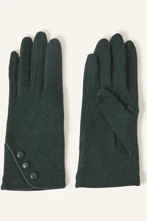 Accessorize Luxurious Knitted Wool Touchscreen Button Gloves, Women