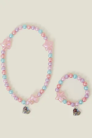 Accessorize Girls Barbie Necklace and Bracelet Set, Size: 11cm, Girl