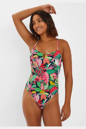 Accessorize Tropical Print V Insert Swimsuit , Size: 14