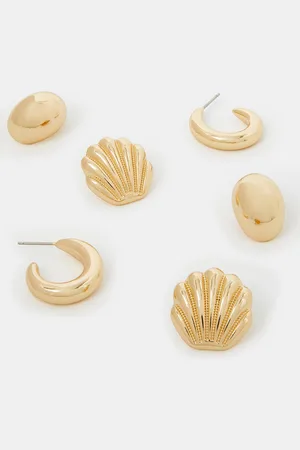 Accessorize 3-Pack Mermaid Stud and Hoop Earrings