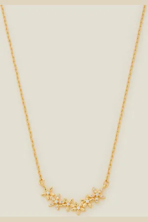 Accessorize 14ct -plated Flower Cluster Necklace