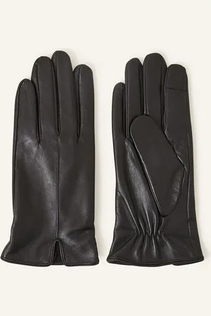 Accessorize Touchscreen Leather Gloves