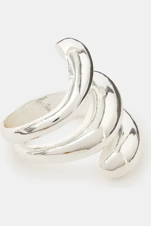 Accessorize Chunky Wave Ring , Size: M