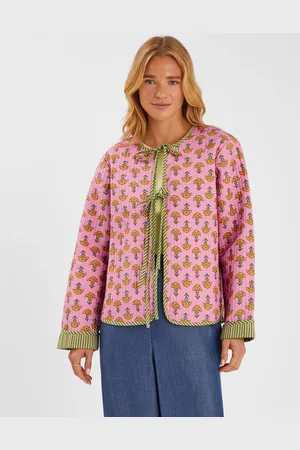 Accessorize Marigold Print Quilted Jacket , Size: L