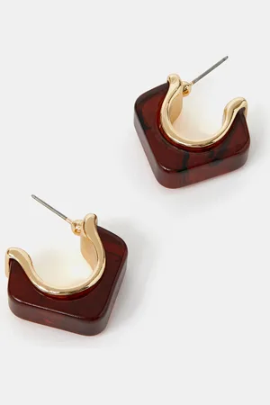 Accessorize Resin Square Hoop Earrings