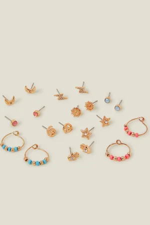 Accessorize 10-Pack Celestial Stud and Hoop Earrings