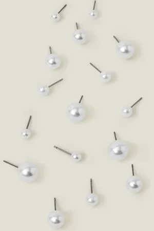 Accessorize 8-Pack Faux Pearl Stud Earrings