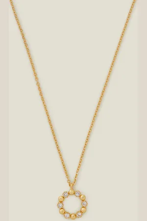 Accessorize 14ct -plated Flower Circle Pendant Necklace