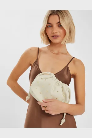Accessorize Gold Studded Drawstring Pouch Bag