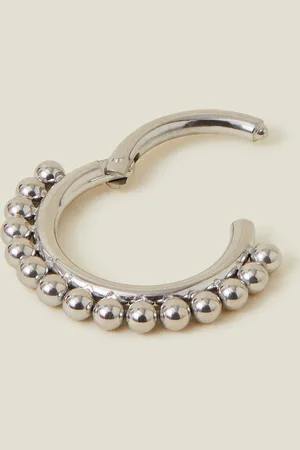 Accessorize Platinum-plated Surgical Steel Bobble Septum Clicker Hoop