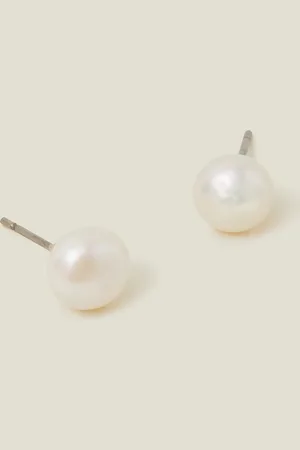 Accessorize 14ct -plated Pearl Earrings, Women