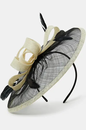 Accessorize Woven Bow Feather Disc Fascinator