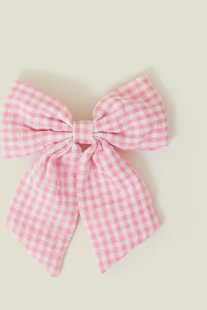Accessorize Gingham Bow Barrette Hair Clip