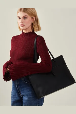 Accessorize Large Faux Leather Tote Bag Black