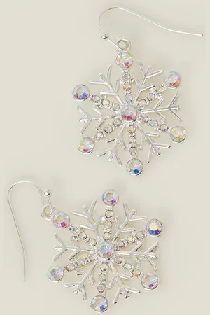 Accessorize Sparkle Snowflake Drop Earrings