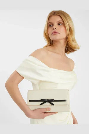 Accessorize Gold Bow Detail Clutch Bag