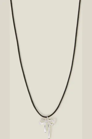 Accessorize Sterling Silver-plated Bow Cord Necklace, Women