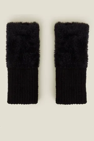 Accessorize Fluffy Knit Cut Off Gloves